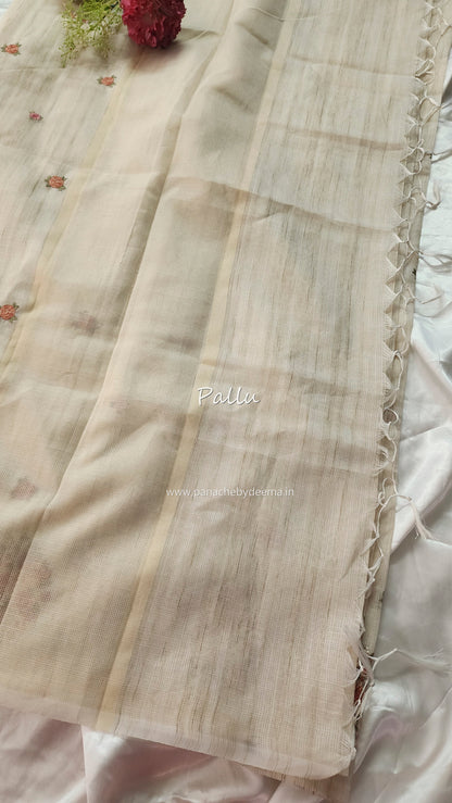 Kota saree with beautiful embroidery| Light Cream| KO1