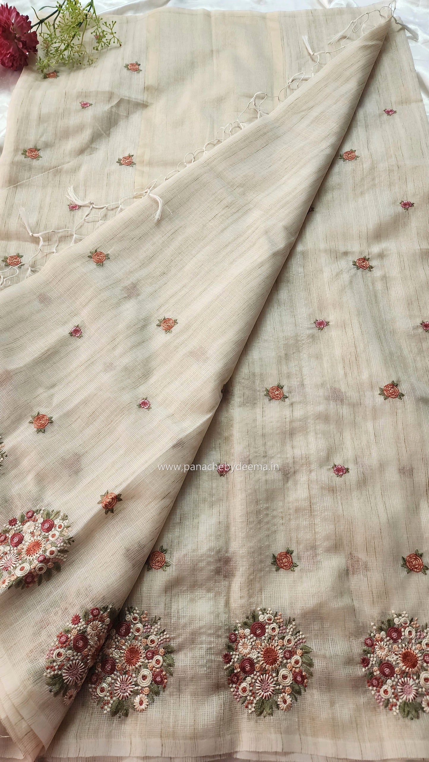 Kota saree with beautiful embroidery| Light Cream| KO1