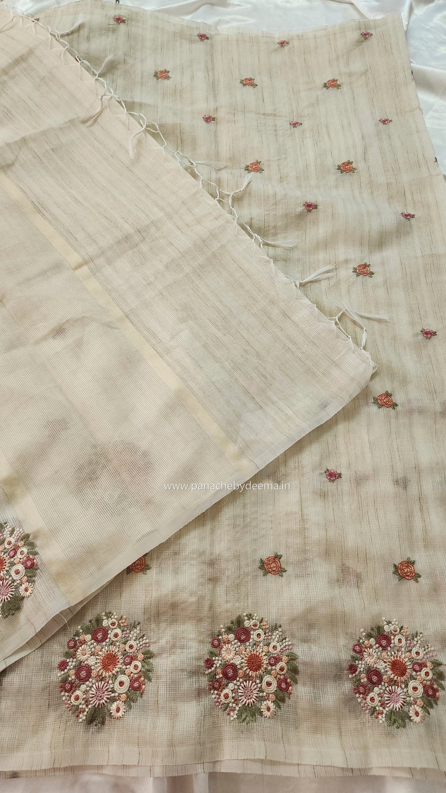 Kota saree with beautiful embroidery| Light Cream| KO1