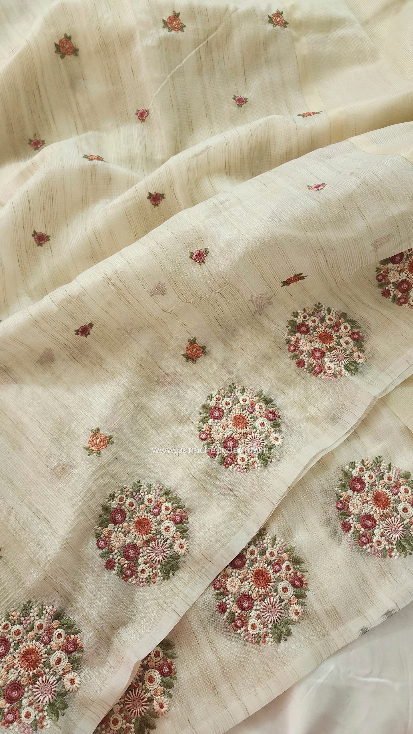 Kota saree with beautiful embroidery| Light Cream| KO1