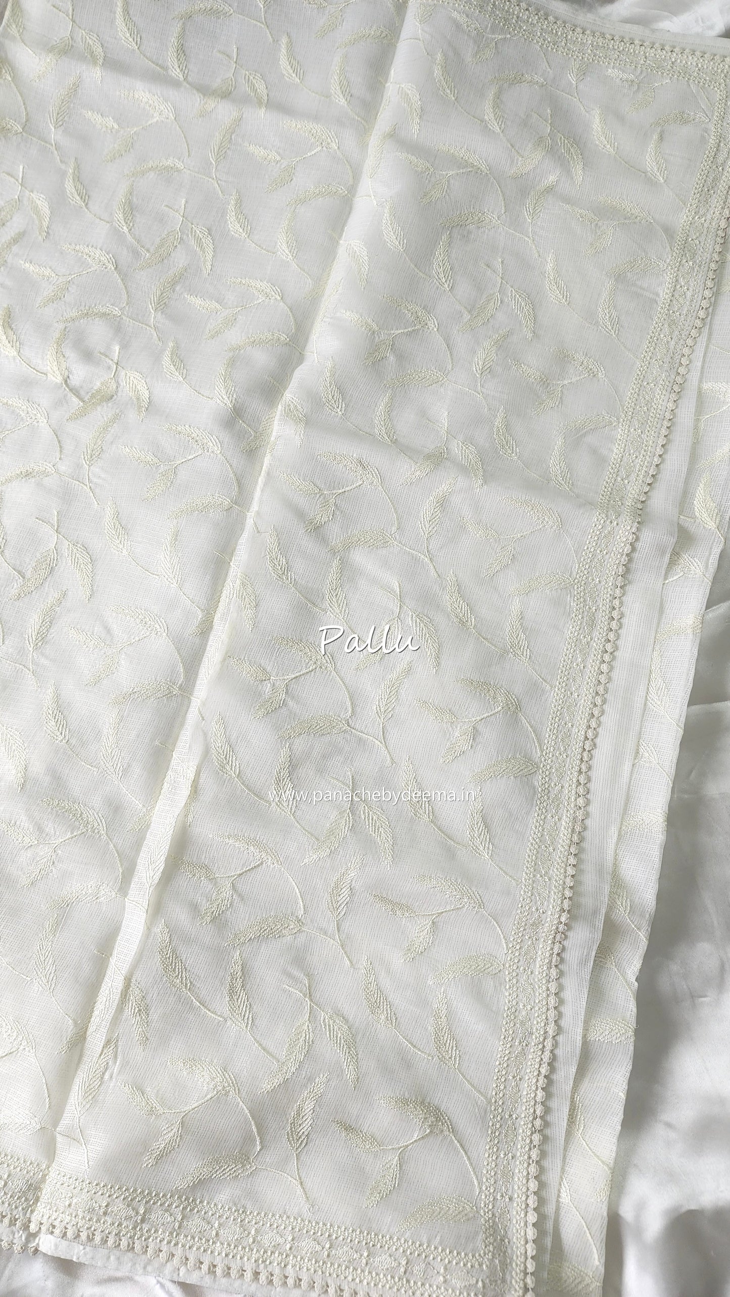 Milky White silky Kota saree with embroidery  |Milky White| WK1