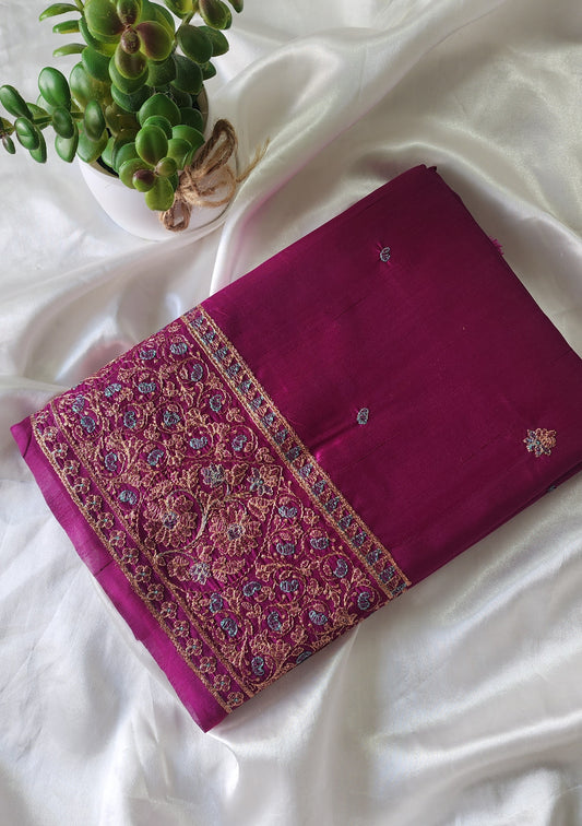 Matka silk designer saree with heavy embroidery | Vadamalli shade | MT6
