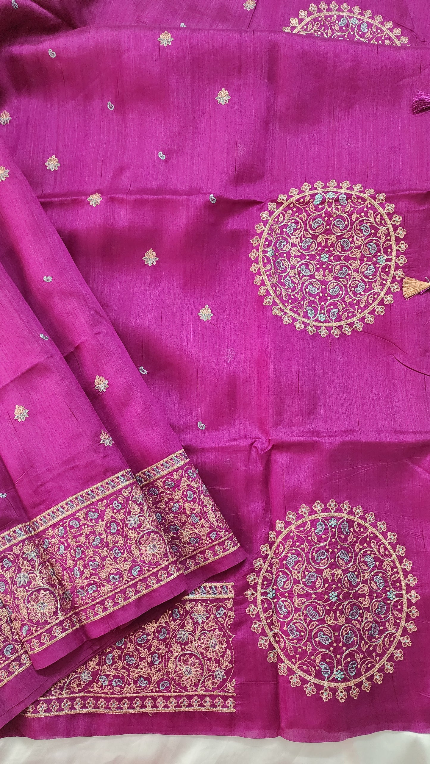 Matka silk designer saree with heavy embroidery | Vadamalli shade | MT6
