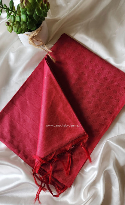 Semi tussar saree with weaving pattern and sequinned pallu | Pinkish Red | S102