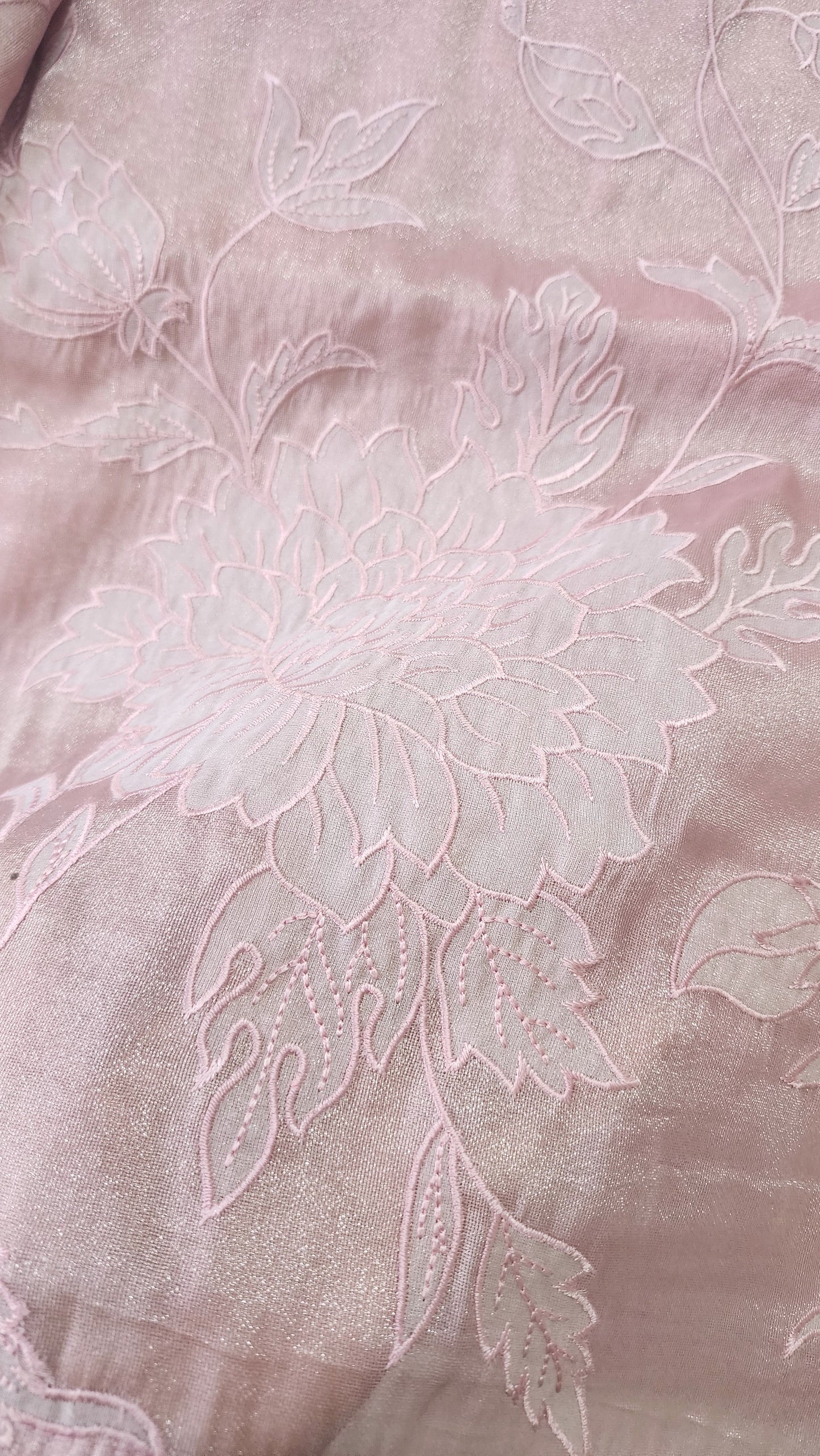 Soft chandaniya saree with  applique work | Mauve pink |CO3