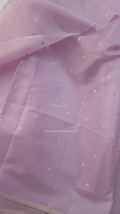 Silky Kota saree with applique work | Lavender| KAP11