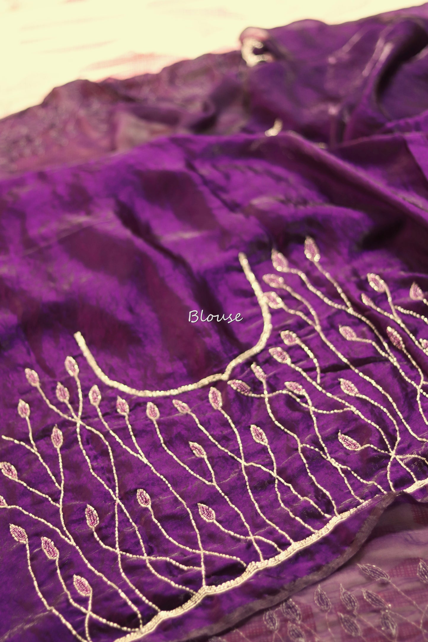 Desiger saree with heavy handwork| Dark violet | TS5