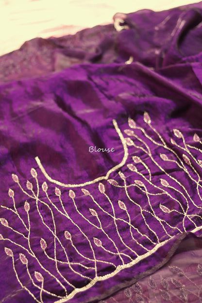 Desiger saree with heavy handwork| Dark violet | TS5