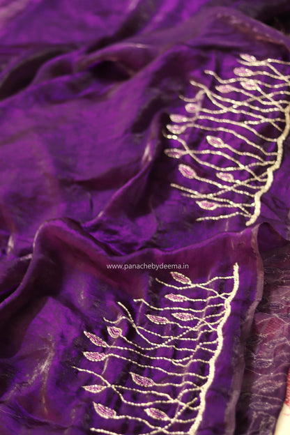 Desiger saree with heavy handwork| Dark violet | TS5