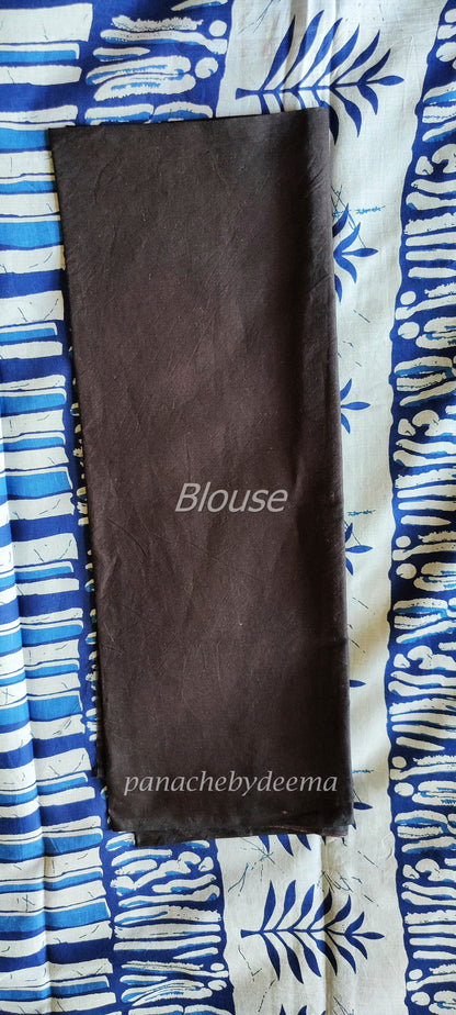 Pure Mulmul cotton saree|Indigo | PA111