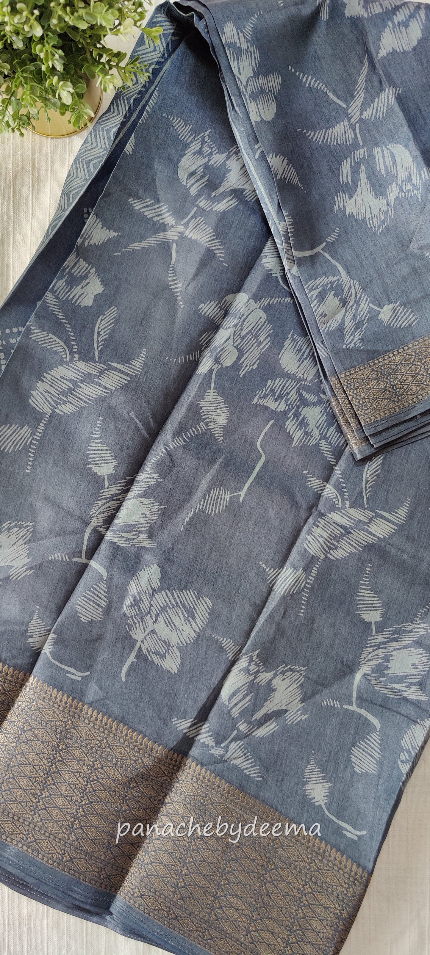 Budget friendly beautiful daily wear saree | Slate blue | SL101