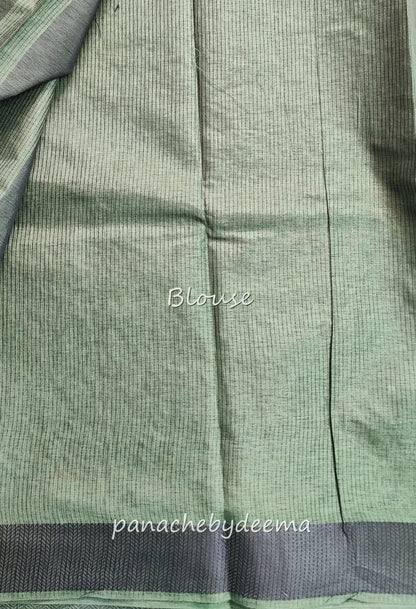 Beautiful semi tussar saree with beautiful thread embroidery | Green | RF1