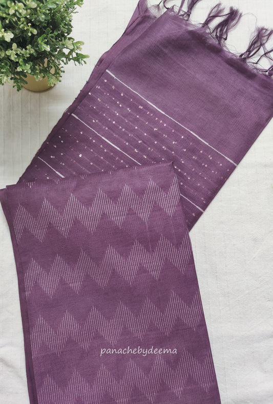 Beautiful semi munga silk saree | Purple light | MS4