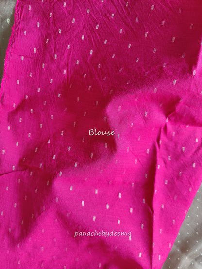 Semi soft silk saree with silver zari embroidery | Light Silver blue  | MS110