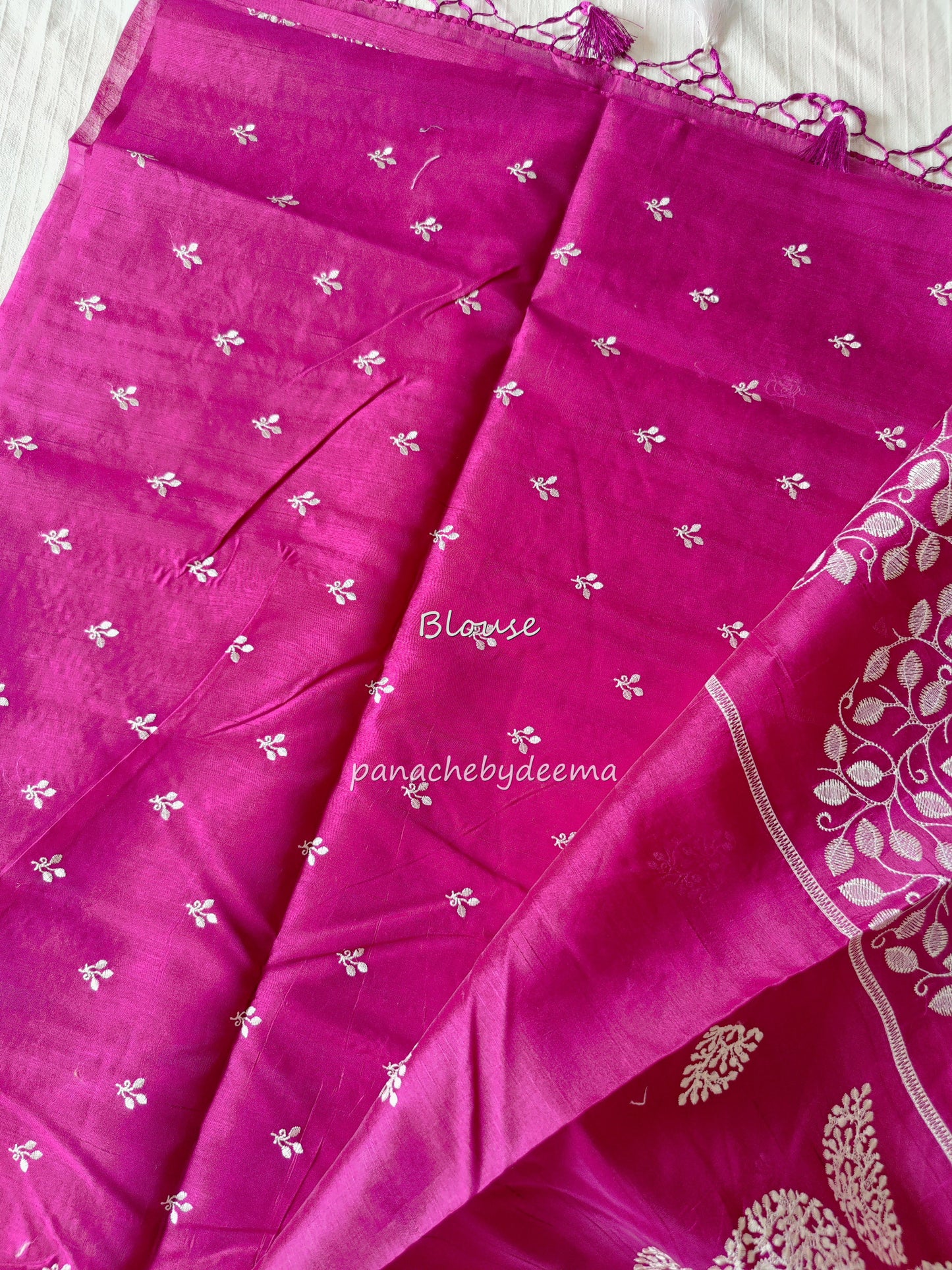 Matka silk designer saree with embroidery | Majenta | SC6