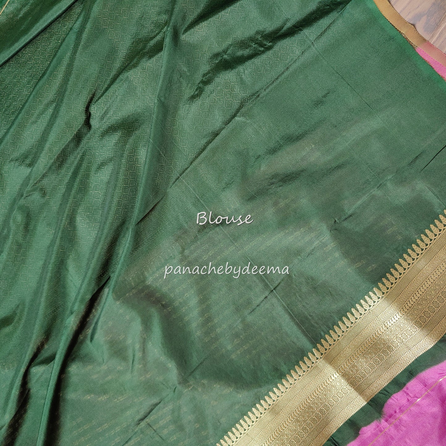 Semi banarasi georgette silk saree with contrast border |pink with green border | KD2