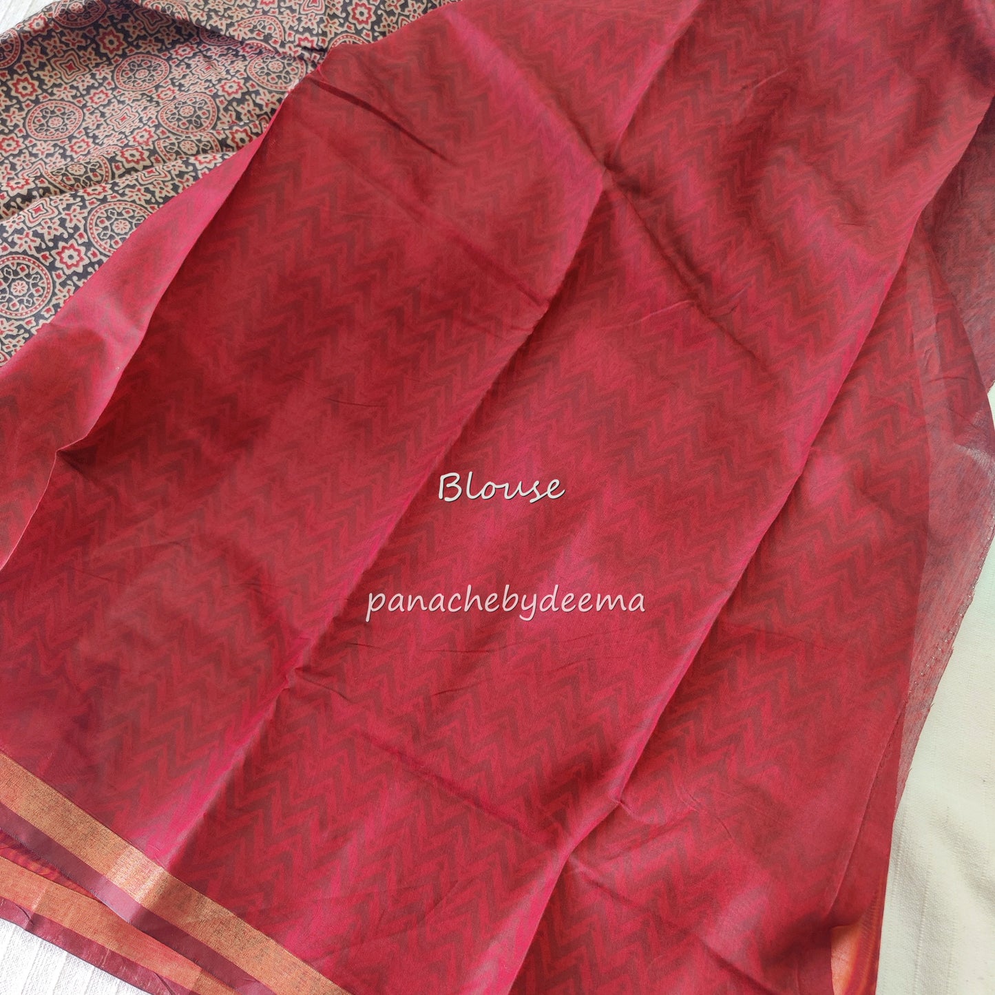 Ajrakh design casual /daily wear saree |MO1