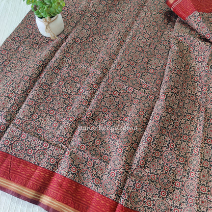 Ajrakh design casual /daily wear saree |MO1