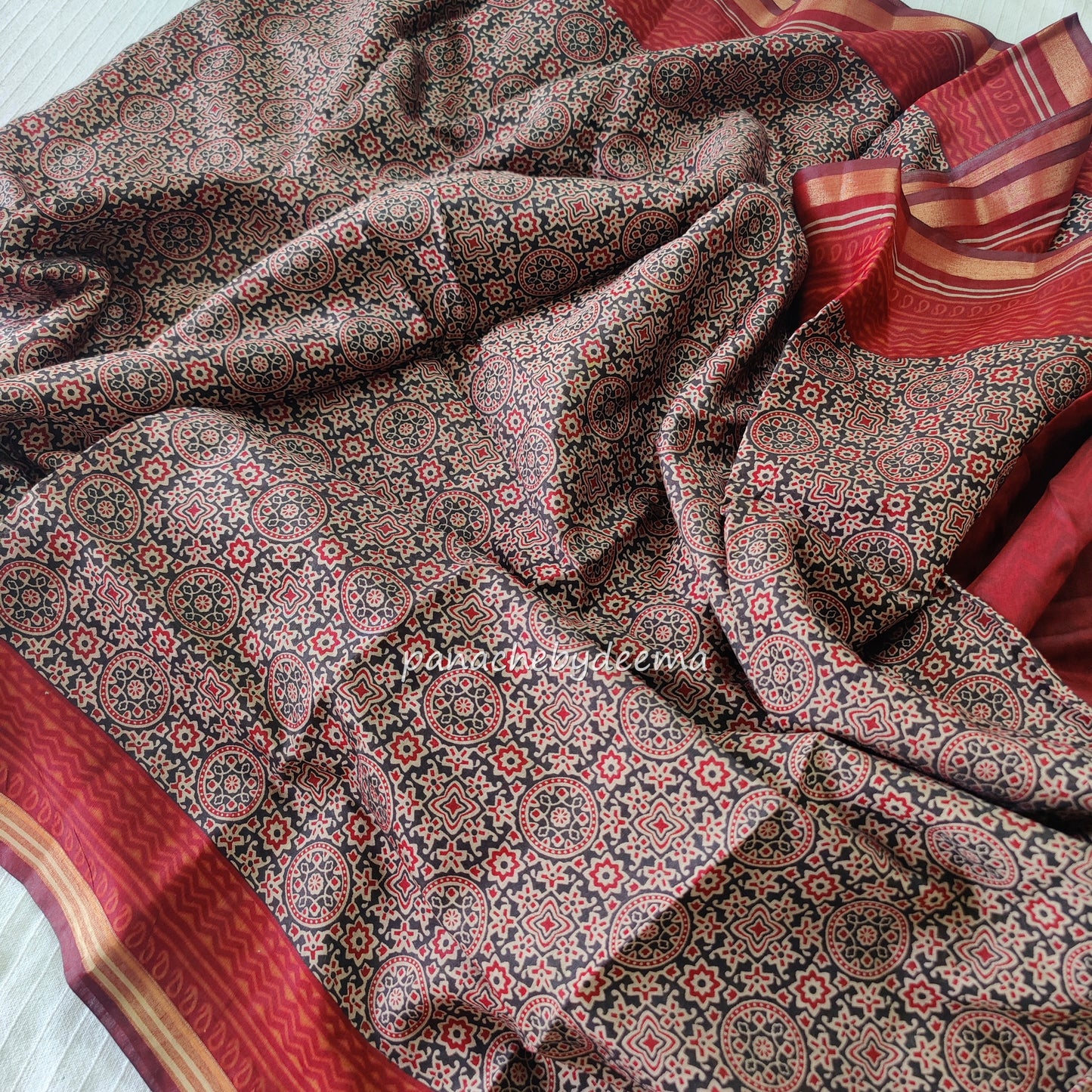 Ajrakh design casual /daily wear saree |MO1