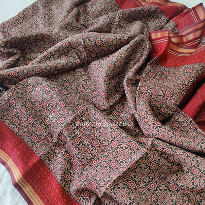 Ajrakh design casual /daily wear saree |MO1