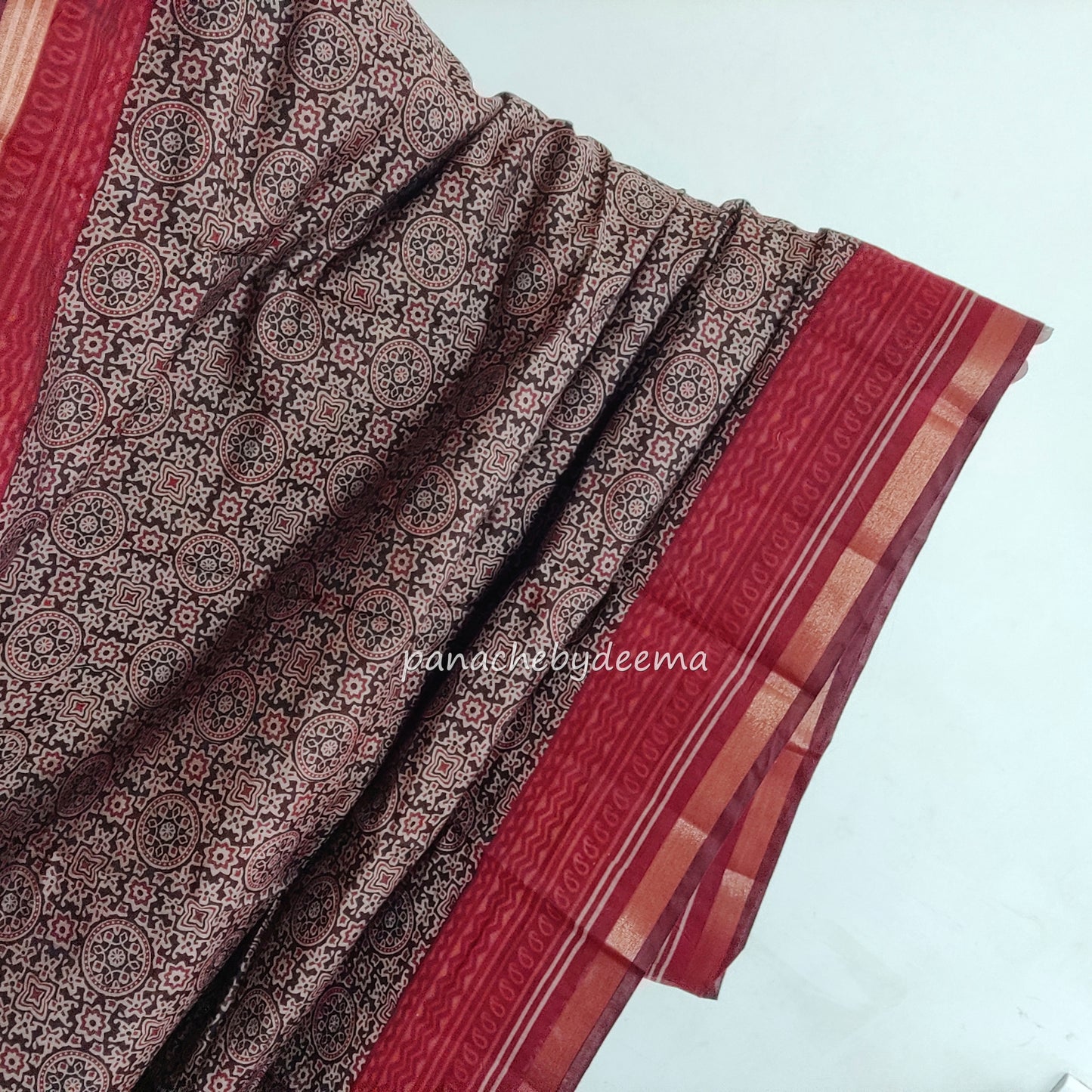 Ajrakh design casual /daily wear saree |MO1