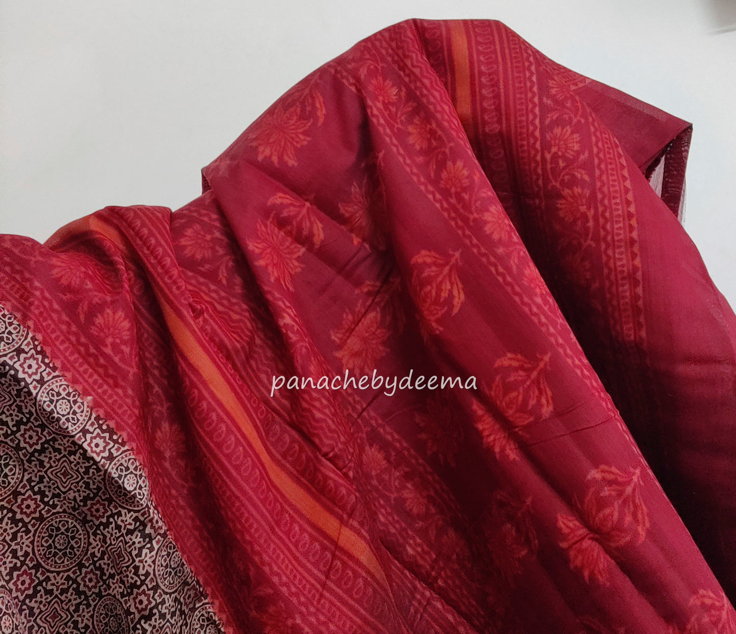 Ajrakh design casual /daily wear saree |MO1