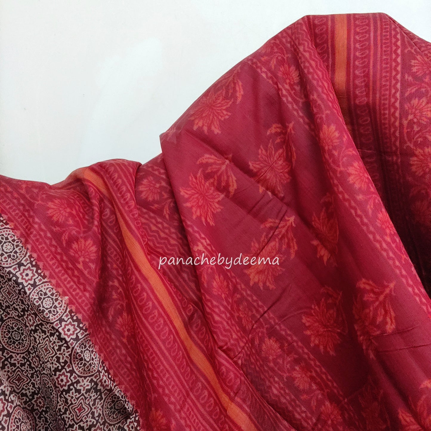 Ajrakh design casual /daily wear saree |MO1