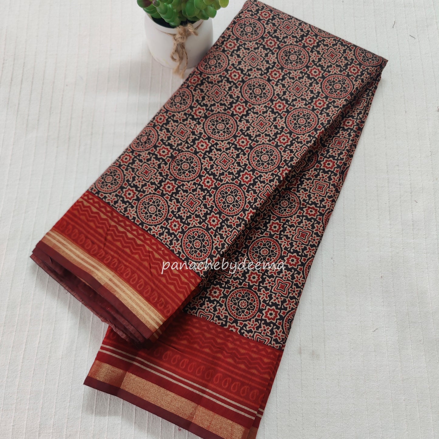Ajrakh design casual /daily wear saree |MO1