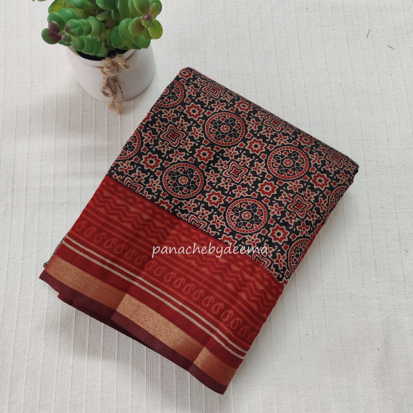 Ajrakh design casual /daily wear saree |MO1