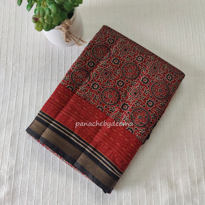 Ajrakh design casual /daily wear saree |MO2