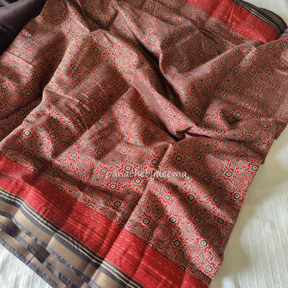 Ajrakh design casual /daily wear saree |MO2