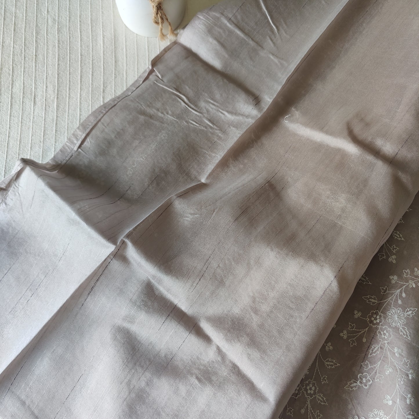 Pastel semi raw silk saree with embroidery | PSTL4
