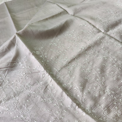 Pastel semi raw silk saree with embroidery | PSTL4