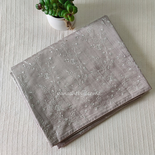 Pastel semi raw silk saree with embroidery | PSTL4