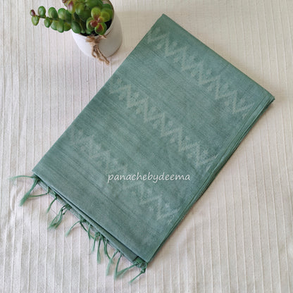 Semi tussar saree with thread weaving| GREEN | D6