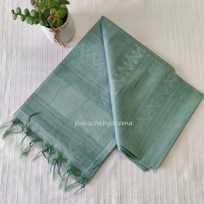 Semi tussar saree with thread weaving| GREEN | D6