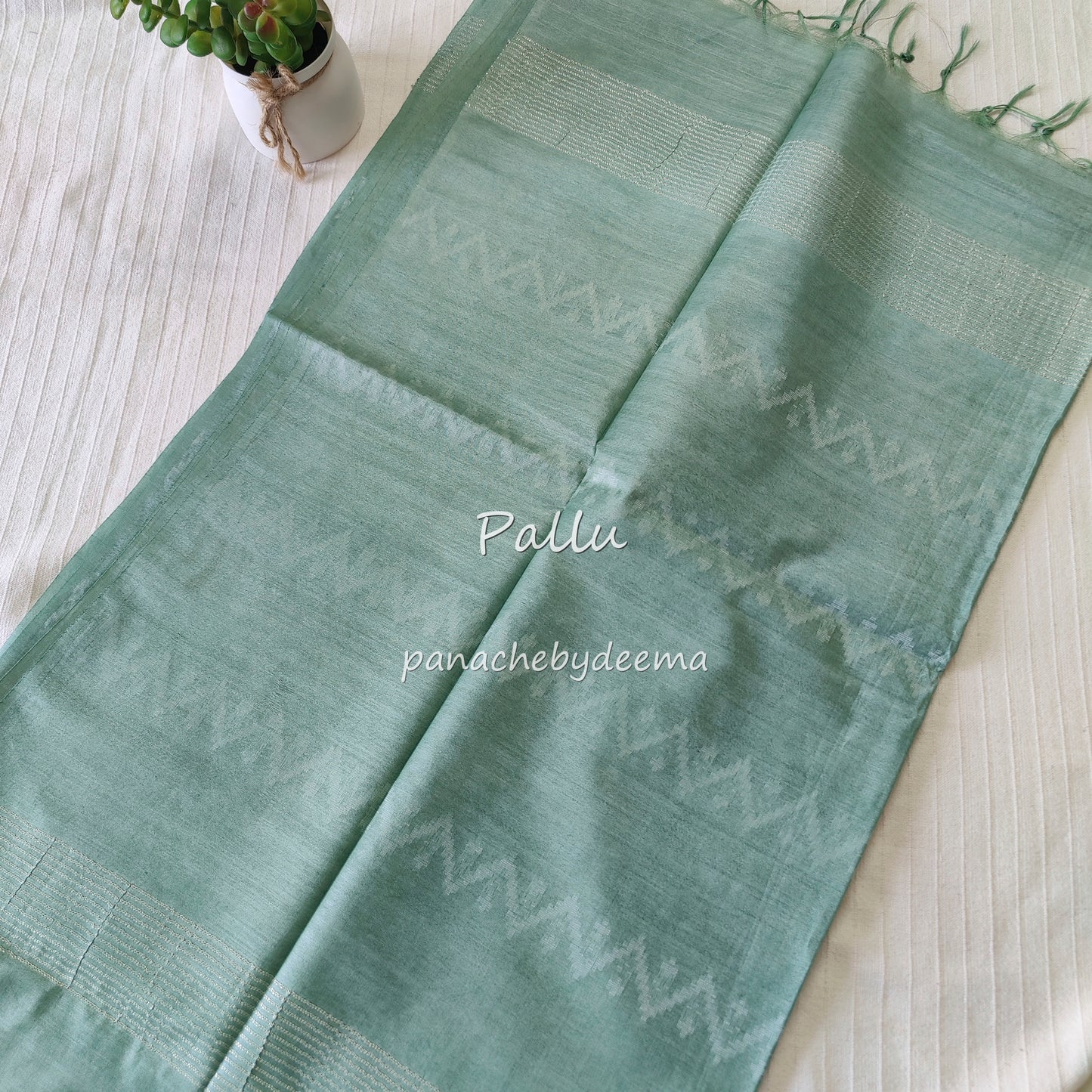 Semi tussar saree with thread weaving| GREEN | D6
