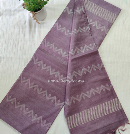Semi tussar saree with thread weaving| Onion pink| D4