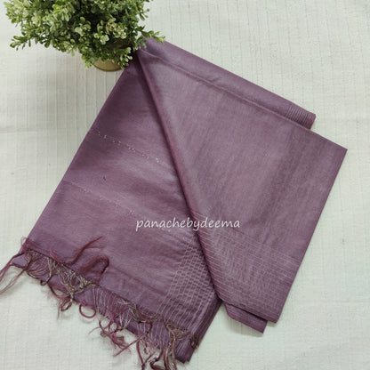 Semi tussar saree with silver zari weaving| Onion pink | D9