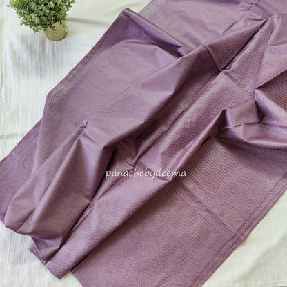 Semi tussar saree with silver zari weaving| Onion pink | D9