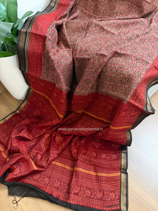 Ajrakh design casual /daily wear saree |MO2
