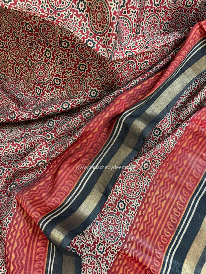 Ajrakh design casual /daily wear saree |MO2