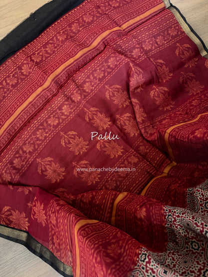 Ajrakh design casual /daily wear saree |MO2