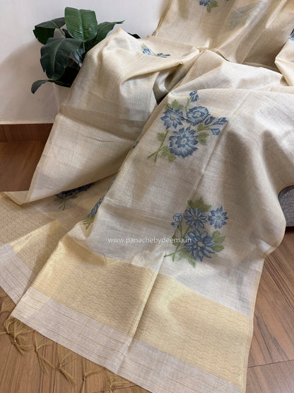 Semi  chanderi silk saree |J1