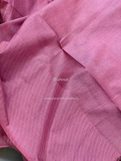 Semi munga saree  | Light pink | W8