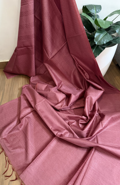 Semi munga silk saree  | Dark pink | W6
