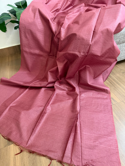Semi munga silk saree  | Dark pink | W6