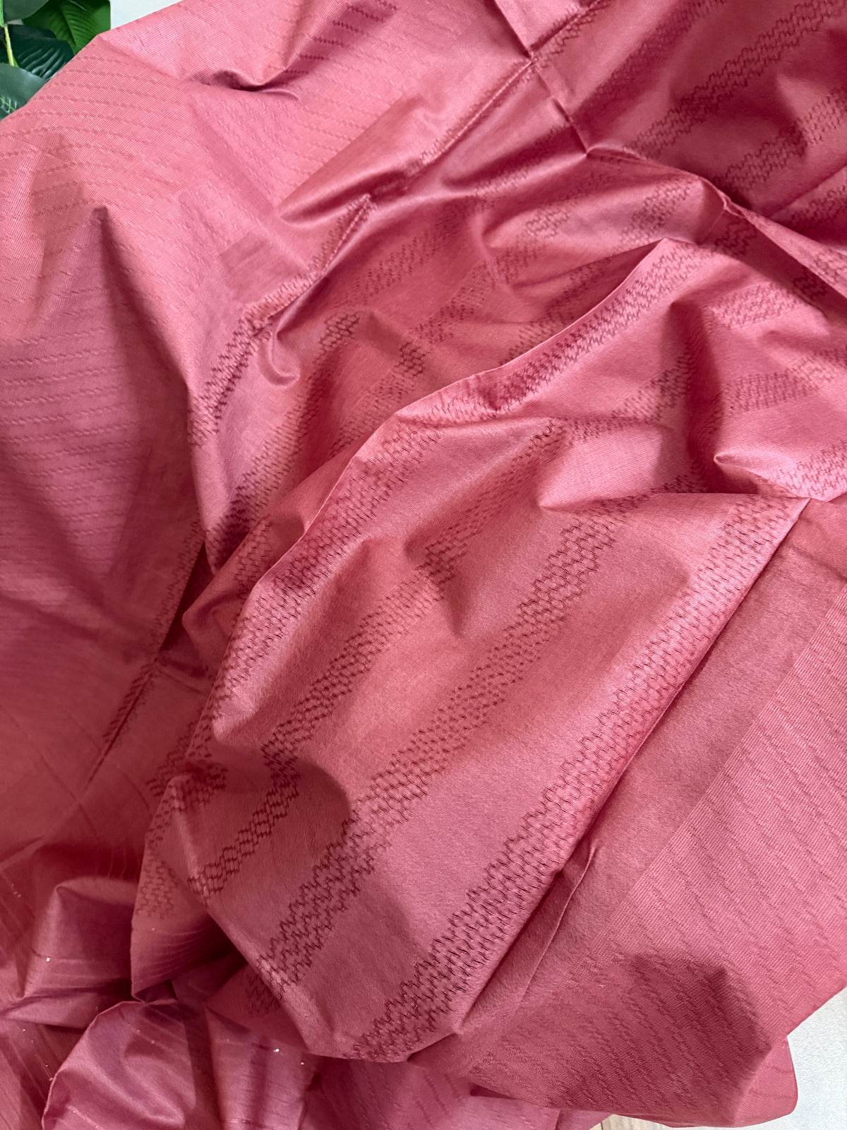 Semi munga silk saree  | Dark pink | W6