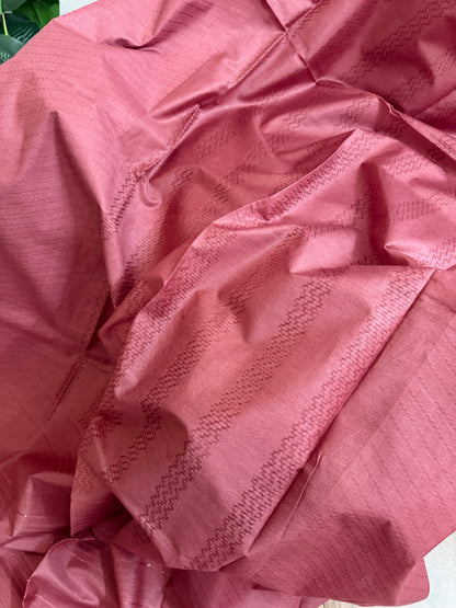 Semi munga silk saree  | Dark pink | W6