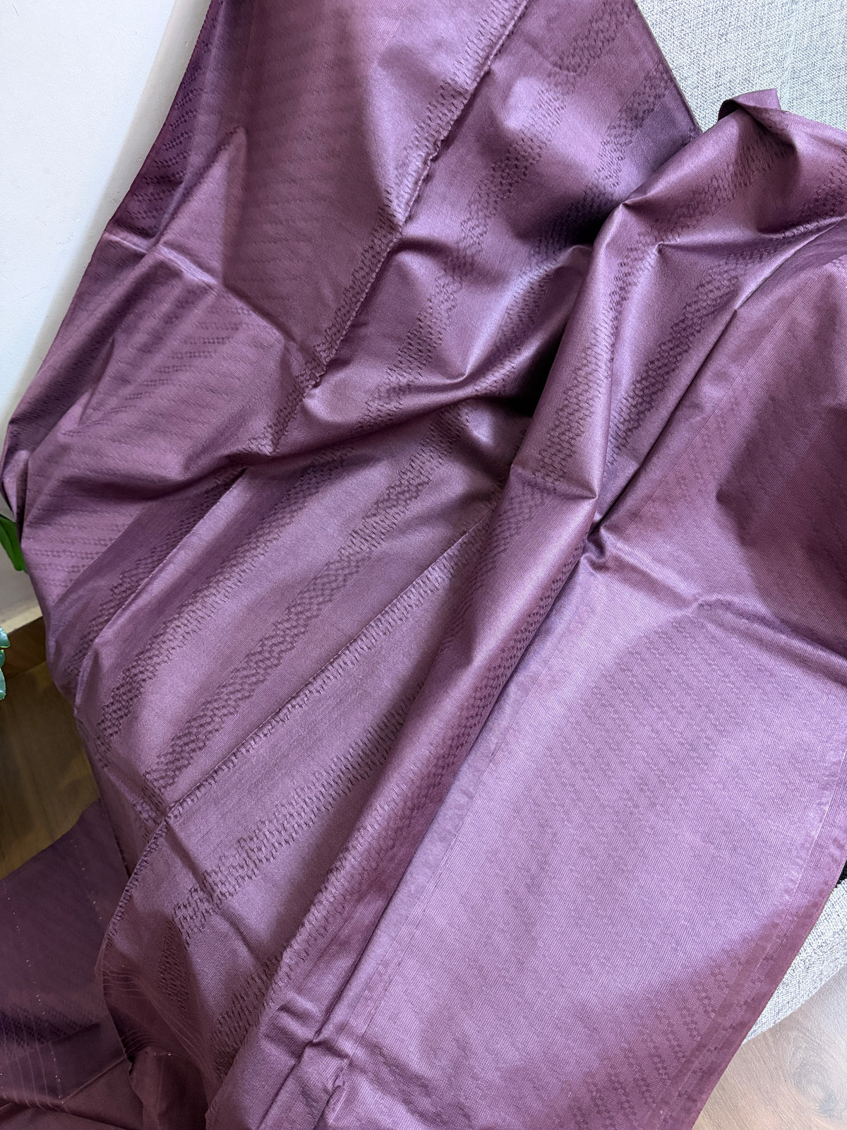 Semi munga silk saree  | Purple | W7
